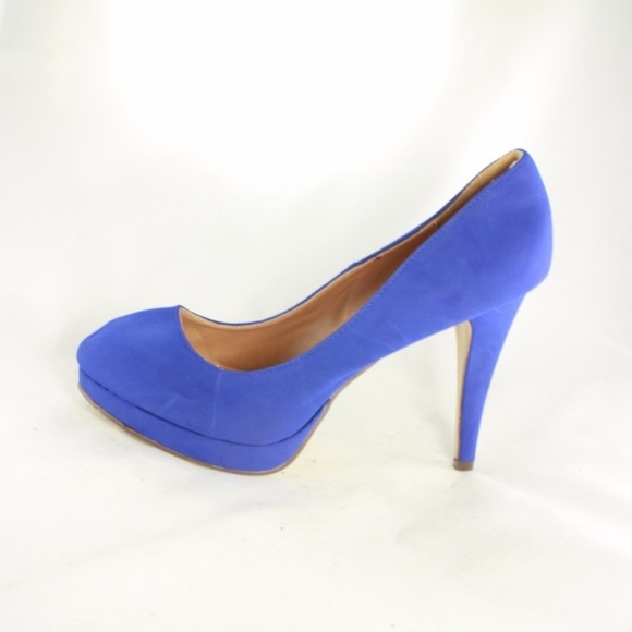 New JOURNEE COLLECTION Blue Suede Pump Heels - Picture 5 of 8